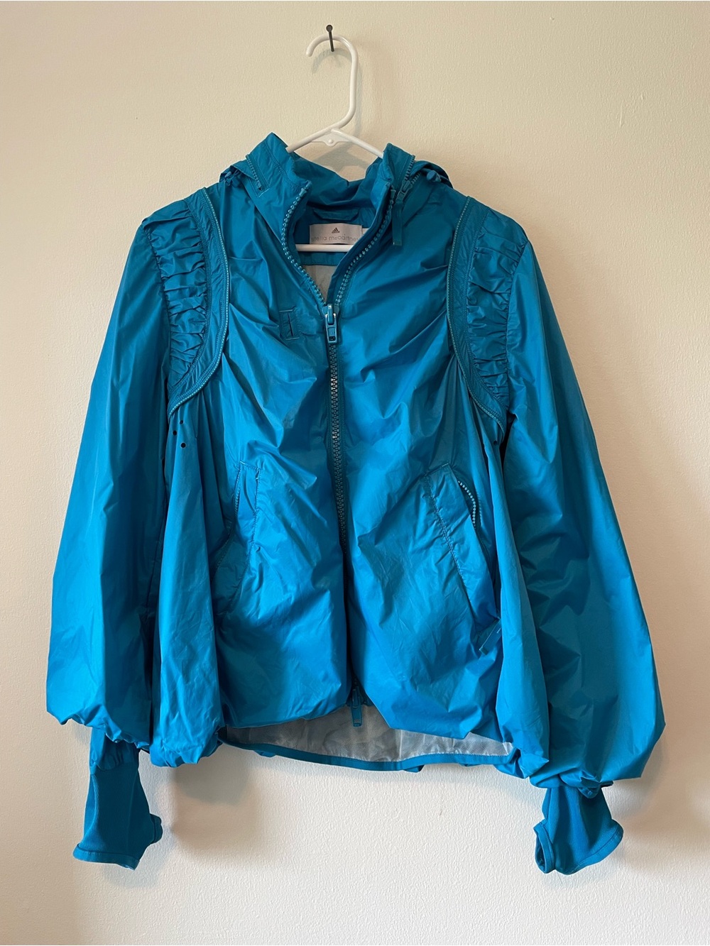 EUC Adidas by Stella McCartney Blue Hooded Jacket 2008 Rare Size Medium